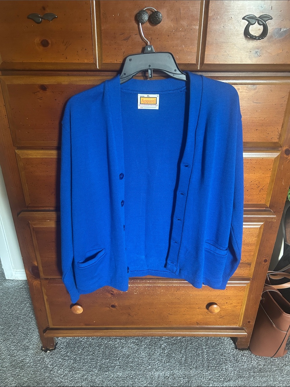 Royal Blue Button-Front Cardigan Sweater